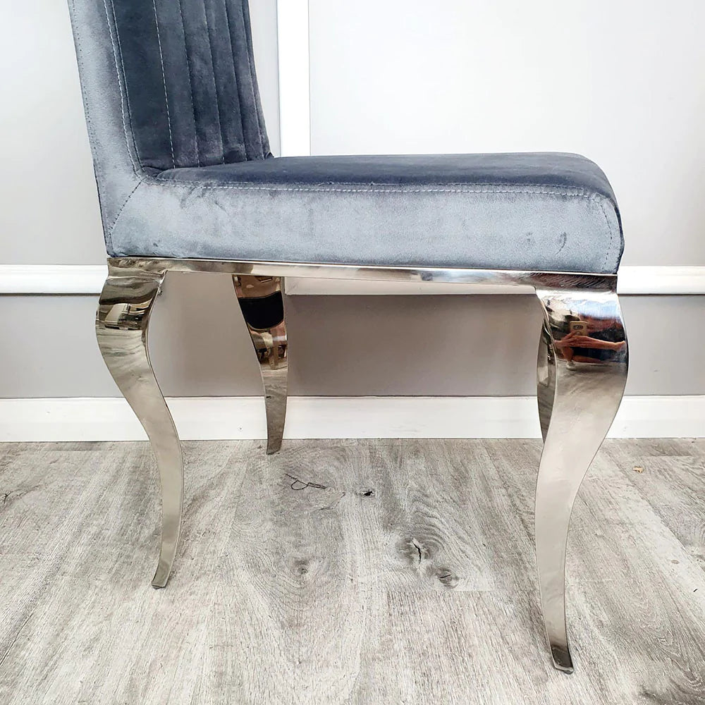 Julietta Dining Chair With Plain Back & Seashell Detail