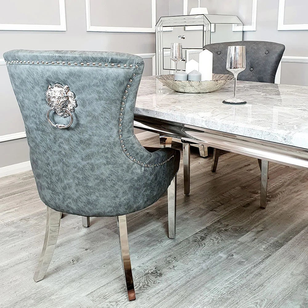 Megan Dining Chair With Plain Back/Lion Knocker