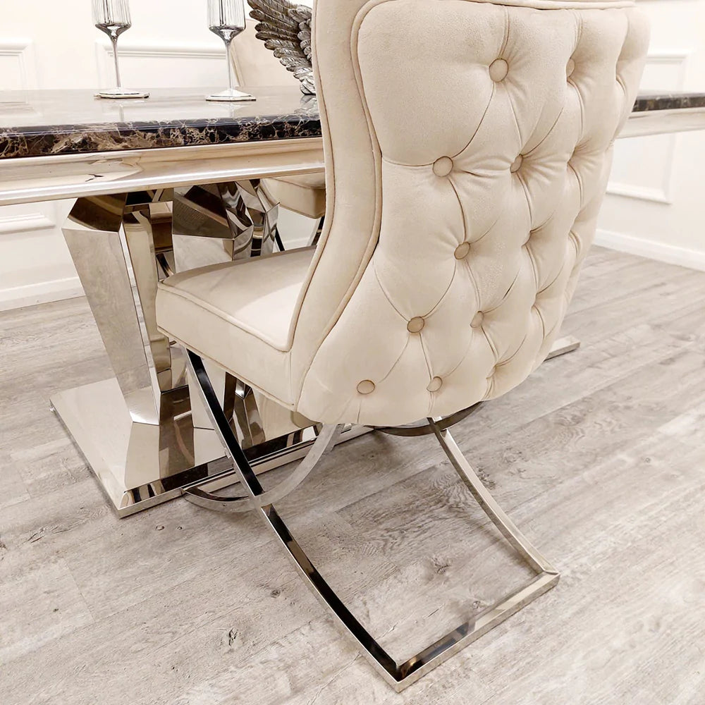 Sandhurst Dining Chairs With X Crossed Legs (Buttoned Back)