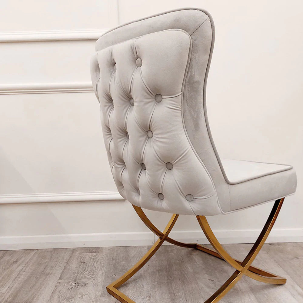 Sandhurst X Leg Dining Chair in Gold