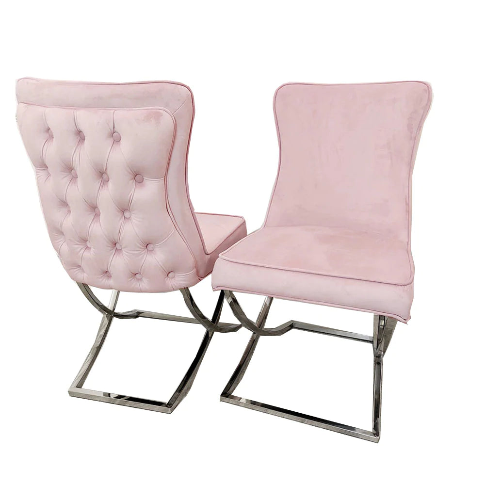 Sandhurst Dining Chairs With X Crossed Legs (Buttoned Back)