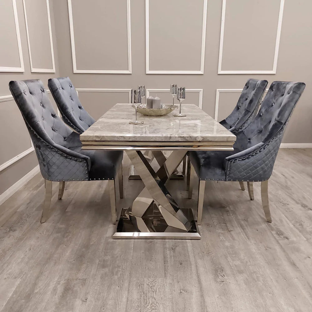 Xavia 1.8m Dining Table With Glass/Marble Tops